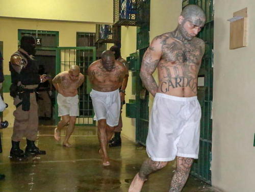 corallorosso: I detenuti ammassati nelle prigioni di El Salvador (foto Ufficio stampa della presiden