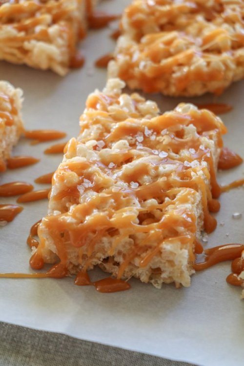 food–archives:  salted caramel rice krispie treats.