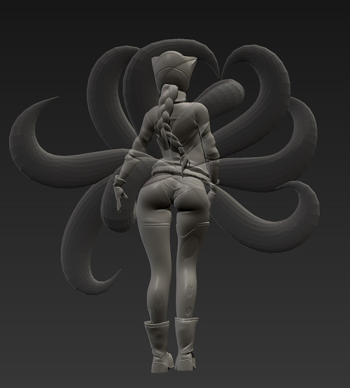 magsdirtymind:  rush-it:  Biker Ahri WIP. Just a random idea i had last night and since i was so bored thought i’d start working on it.   My PatreonMy DeviantartMy ArtStation      Its a shame that this is too sexy for Riot cuz its great.