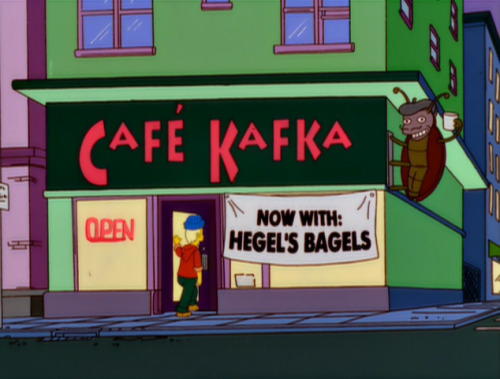 kafkaesque-world: Café Kafka is a small coffeehouse in Springfield. It is a popular hangout f