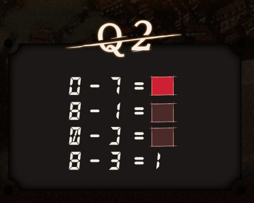  Before partaking in the Attack on Titan: Escape from the Walled City game, you can test your skills first at the official website here!  Have you figured out the answer? ;) (Send me an ask if you need any help, haha. Took me a little bit but managed