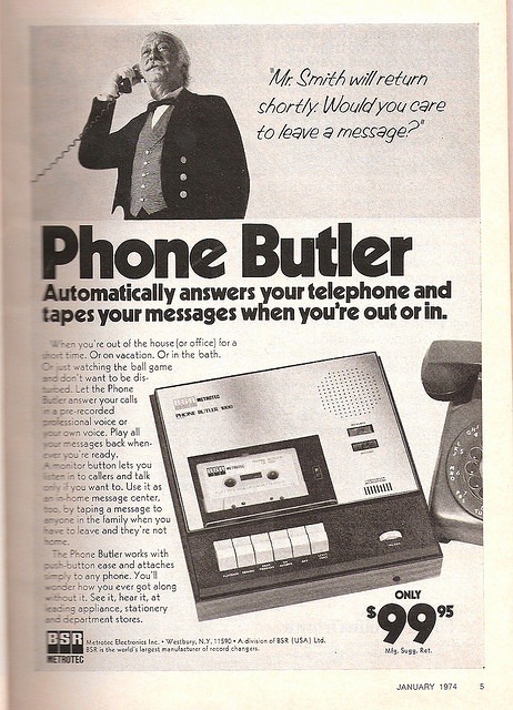 oldworldinventions:  1974: Phone Butler Answering Machine