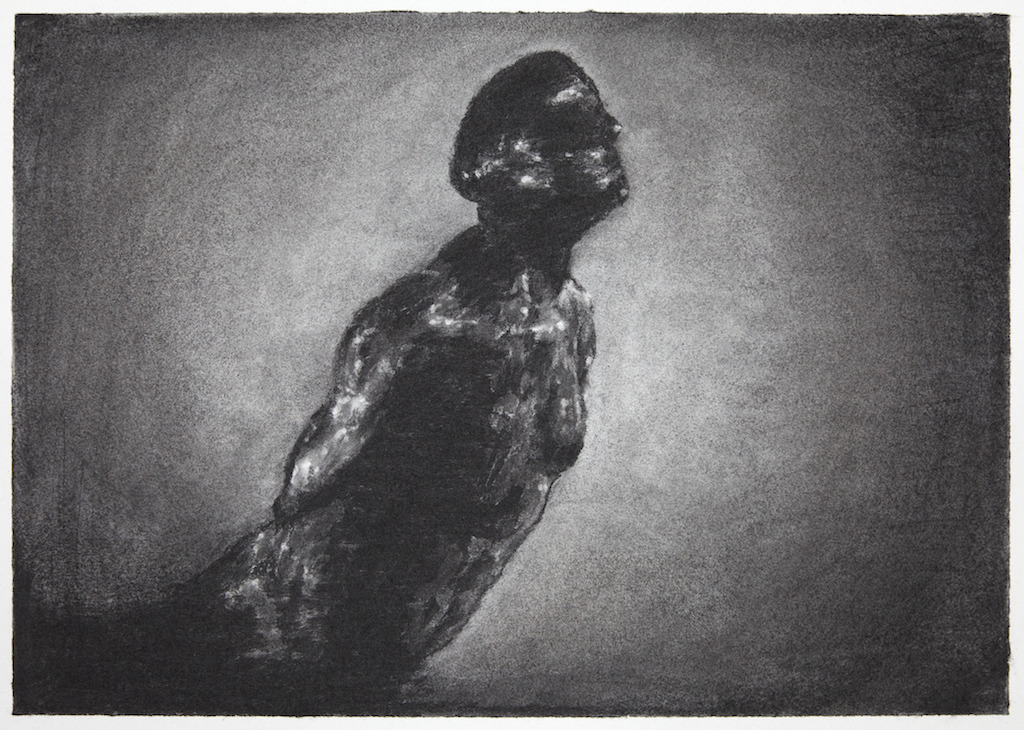 blue-voids:  Damien Cadio - characoal on paper, 2012