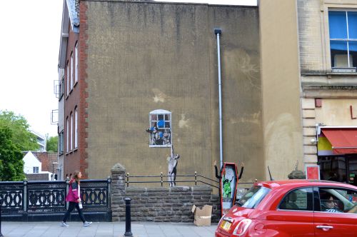 Banksy in Bristol ft. street performer