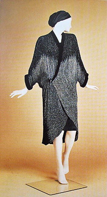 Evening CoatPaul Poiret1924Stunning cocoon evening coat of black georgette, hand beaded overall in l