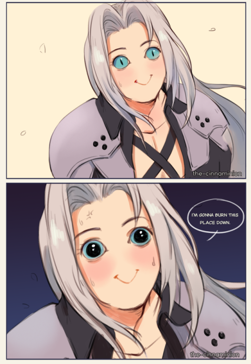 dimidiumseras: the-cinnaminion: What if Sephiroth’s eyes did that cat thing whenever he got ex