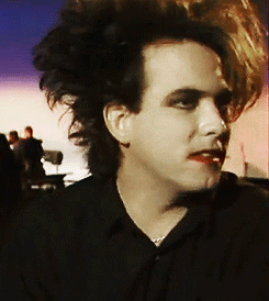 wendy-time:  the-high-end-of-low:  confused Robert Smith on the set of &ldquo;Just