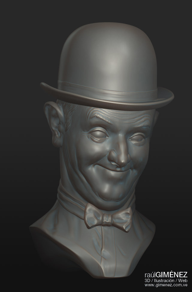 This is a bust of Stan Laurel.
This was my second assignment for my high poly modelling class.
__
Esta fue mi segunda tarea de modelado high poly en el primer periodo. Es un busto basado en Stan Laurel