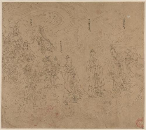 Album of Daoist and Buddhist Themes: Procession of Daoist Deities: Leaf 20, 1200s, Cleveland Museum 