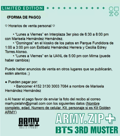 ¡Armys de México! ¡¿Están listas?! Link del evento: https://www.facebook.com/events/428510970866691
