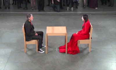 thrintagecats:onlylolgifs:dubbayoo:“Marina Abramovic and Ulay started an intense love story in the 7