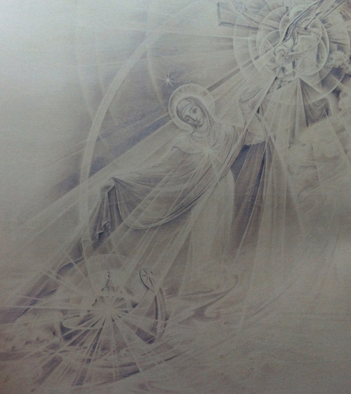 Majka Crkve, olovka na papiru, 118x136cm(Mother of the Church , pencil on paper , 118x136cm)
