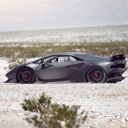 shirakiphoto:  Ū.2mil Lamborghini Sesto Elemento: hot weather testing in the desert yesterday 