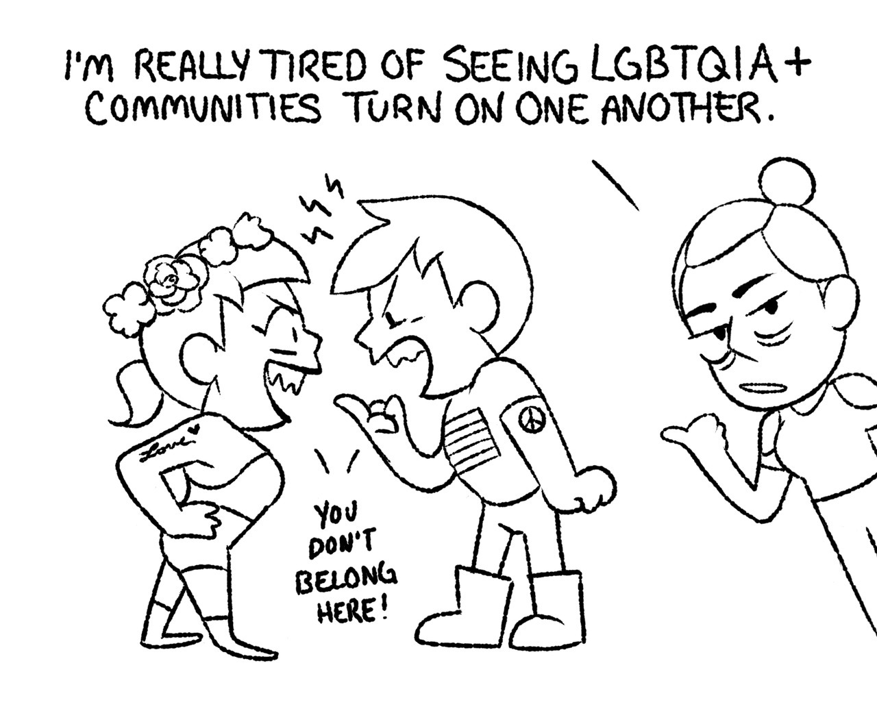 dresdoodles: I’m tired of seeing biphobic lesbians, transphobic wlw and mlm, lesbophobic