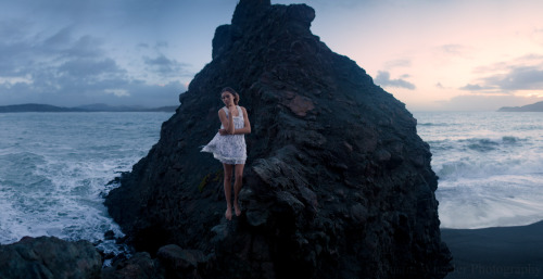 black sand beach