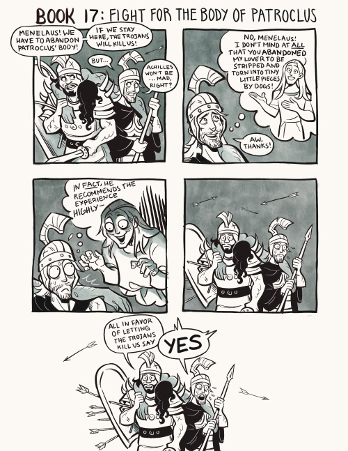 chotomy:  iliad mini comics part 3: the thrilling conclusion!! (part 1/part 2)these took a lot longer than expected, but i had fun and did lots of iliad art in the meantime :) stay tuned–I’m looking into producing a zine or poster for these!more iliad