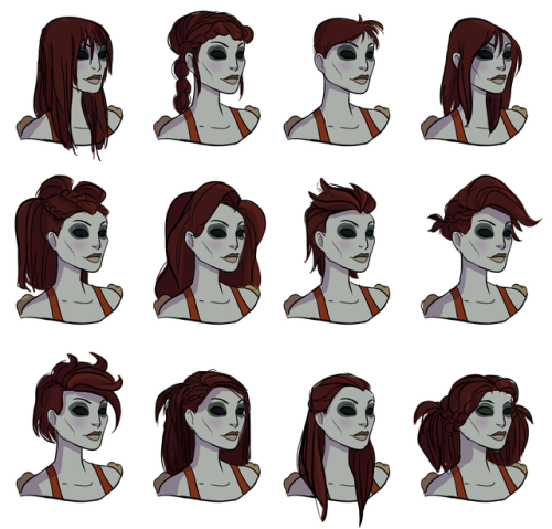 snarkies:Draenei and Undead hair style sketches!