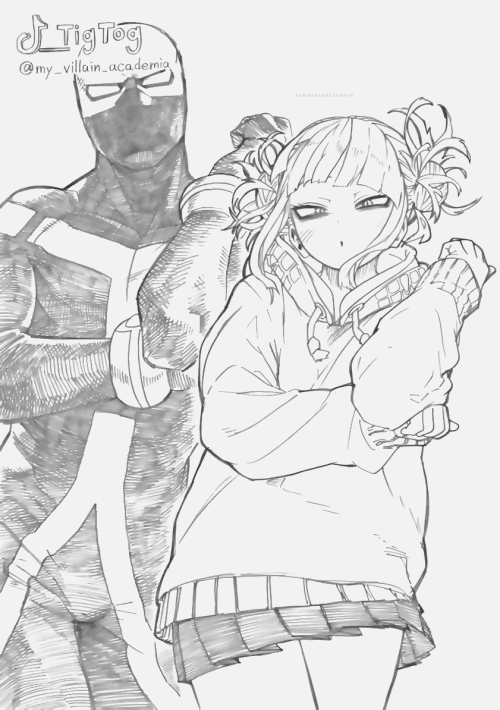 sketch of Toga & Twice by Horikoshi.