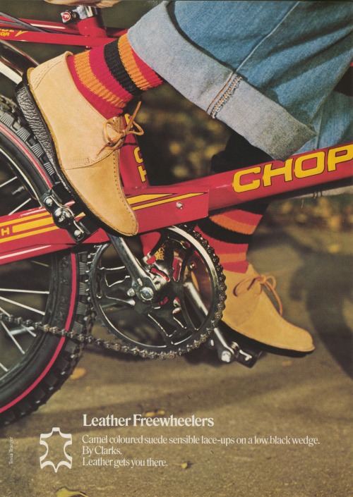 Clarks’ Leather FreewheelersTaken from Vogue, 1 March 1976Photography by Tessa Traeger