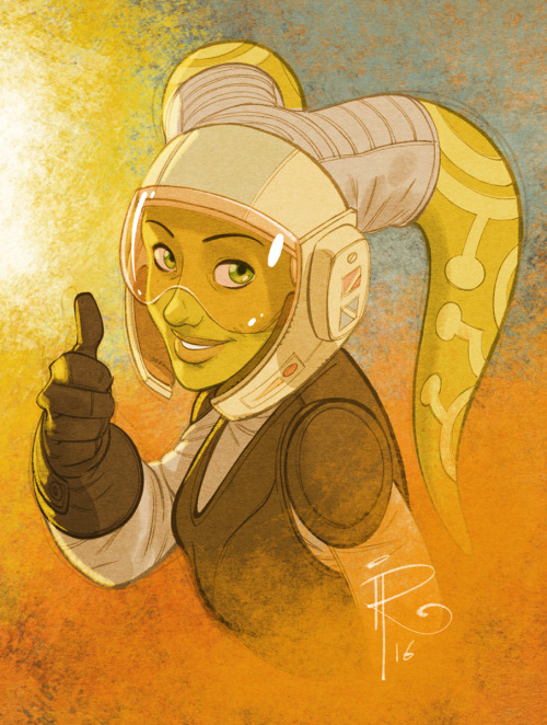 ingoroemling:  Hera looking good in B-Wing pilot gear. :) 