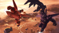 as-warm-as-choco:   Big Hero 6 to be featured in Kingdom Hearts 3 !  Concept illustration by Tetsuya Nomura (野村 哲也), showing the body of the old Baymax left behind in the portal being manipulated by Darkness ! (X) Producer Roy Conli announced