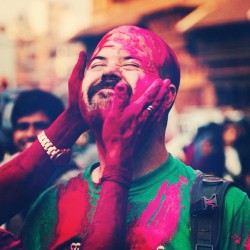 instagram:  The World Celebrates Holi  Want to see more photos of Holi? Visit the hashtags #holi and #holi2013.  Today Hindus everywhere celebrated Holi, an annual festival of colors held at the end of winter. In temples, the faithful prayed as colored