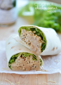 craving-nomz:  Crock Pot Chicken Caesar Wraps