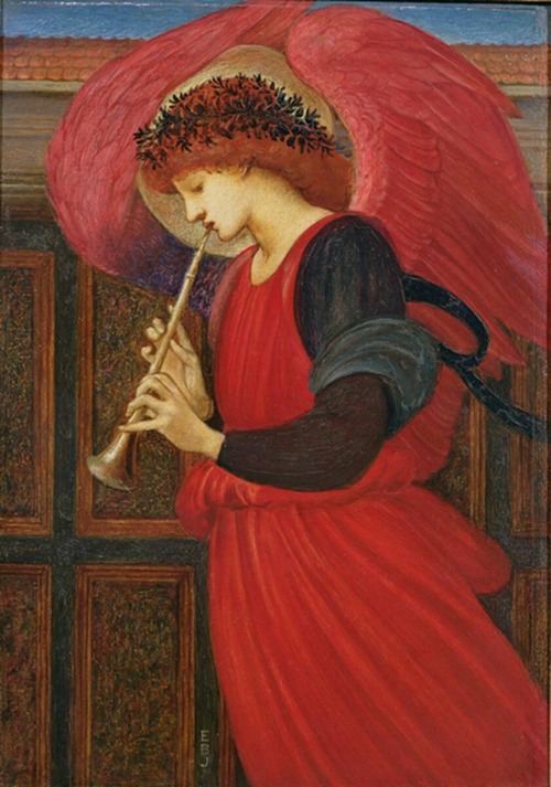 1-An Angel Playing a Flageolet.Date unknown.Watercolor and gouache on paper.Private collection.2-An 