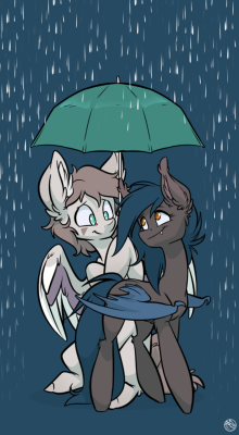 feardakez: COMMISSION Two cuties in the rain.   My Patreon | WIPs, Sketches, Resources and more!https://www.patreon.com/FearDaKez   