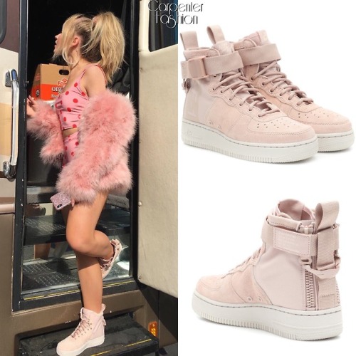 Sue Me Music Video. Sabrina Carpenter wore a pair of Nike ‘Nike SF Air Force 1 suede sneakers’ ($161