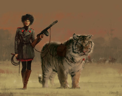 jakubsan:  Olga with her Siberian Tiger -