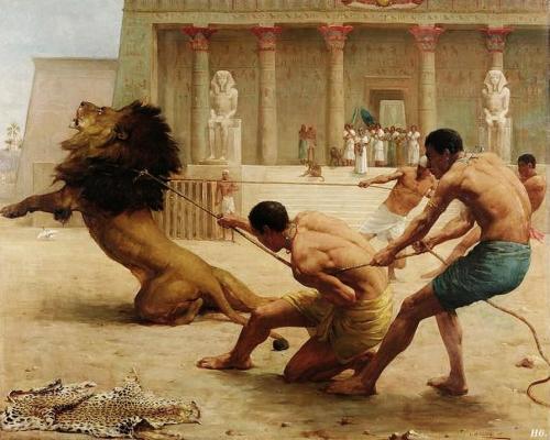 hadrian6:  George Goodwin Kilburne (British, 1839-1924), Ancient sport. Oil on canvas.  