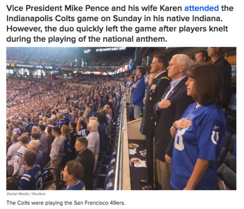 buzzfeed:People Are Angrily Tweeting At Mike Pence Over His $250,000 NFL Game “Publicity Stunt”The s