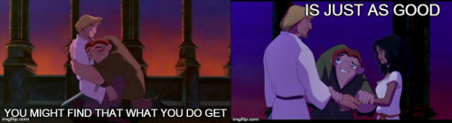 with-all-hiscrookedheart:  Why The Hunchback of Notre Dame is one of my favorites. Amazing, under-appreciated Disney movie, with some beautiful lessons. And great songs :) 