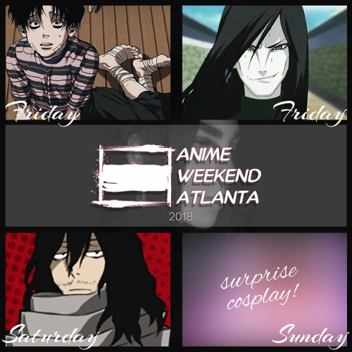 My lineup for AWA 2018!The con crunch is real but I’m doing it. If anyone is going let me know and we can meet up.