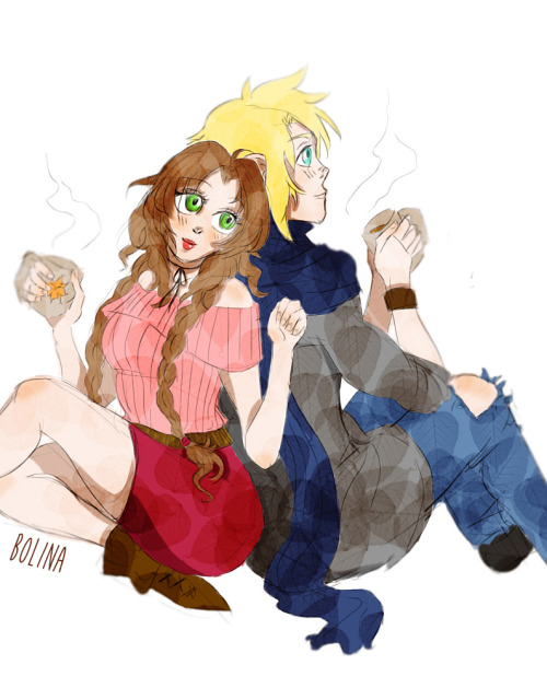 bolina:big thanks to @stray-arrows and @achorusofcleris for inspiring me! ♥here’s cloud and aerith -