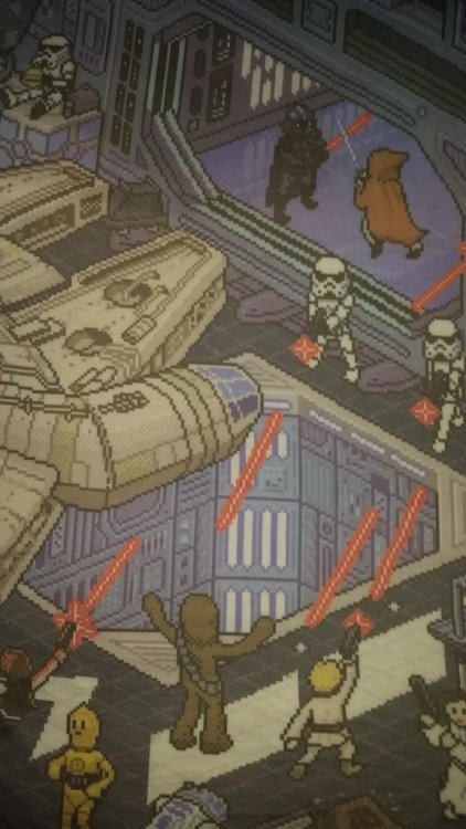 scificity:  16-bit phone wallpaper. Vader vs. Ben Kenobihttp://scificity.tumblr.com