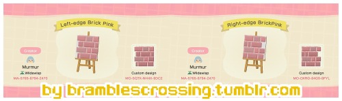 bramblescrossing: Pink versions of my brick path! I know the designs themselves look dark, but 