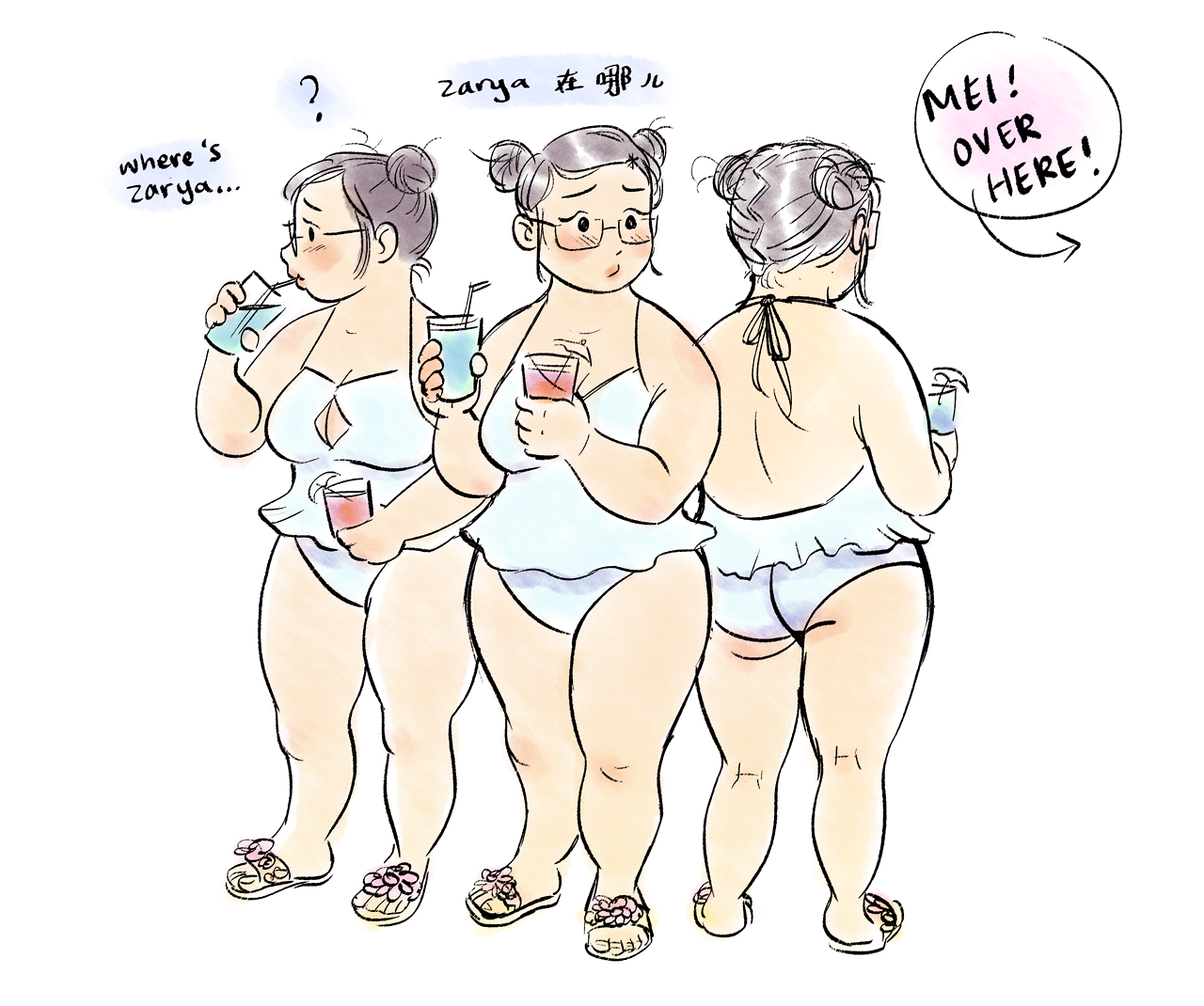puptum:I love drawing mei in swimsuits &lt;3&lt;3
