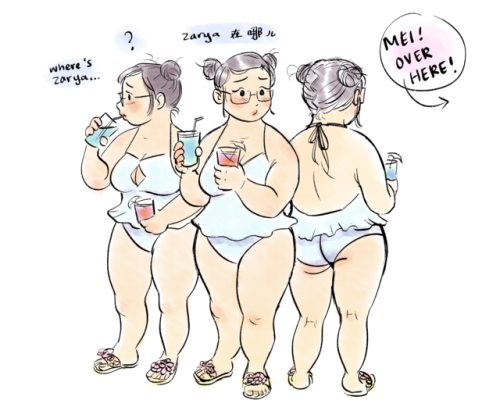 puptum:I love drawing mei in swimsuits <3<3