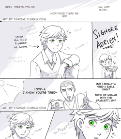 ferisae:  When the bae brings you lunch to work… Modelling is hard. More in the collection of fluffy post-reveal/dating Adrinette (have half a mind to call it Bracelet AU cuz the other name is too long)Part 1  Part 2 Part 3 