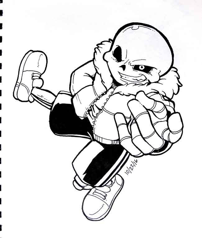 Sans done for Inktober 2016.  Patreon  •  Ko-fi •  Tumblr  •  Inkbunny  •