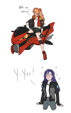 quinn with some sort of hover bike…..wink