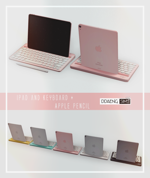ddaengsims - Sims 4 iPad and Keyboard + Apple Pencil 2 Versions (Up and Down iPad)5 ColorsDecor and 