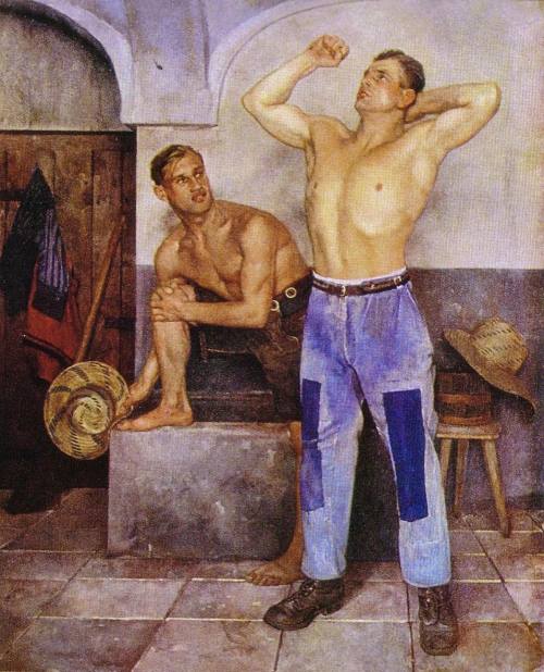 betomad:  german farmers. paint by Sepp Hilz  (1906–1925)  