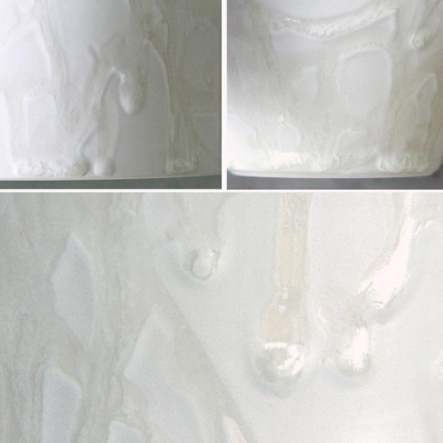 Close-up of those well-behaved glaze drips on the planter from my previous post.#glazedrips #potte