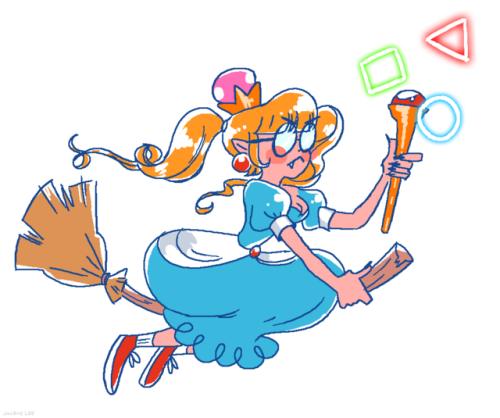 spookyinternetface: you’ve heard of peachette then bowsette now here’s uhhhhh wizette, b