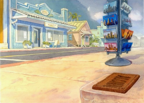 scurviesdisneyblog: Lilo &amp; Stitch background art by Peter Moehrle