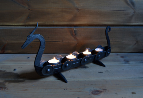 fightsteelwithfire:  Candle holder longboat for customer.
