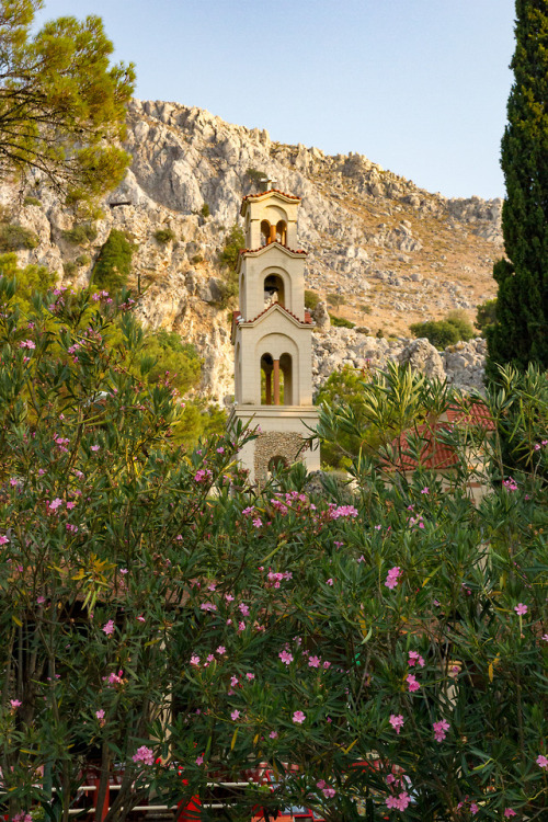 The house of god.The bell tower of the monastery St Nektarios, Rhodes 2012.